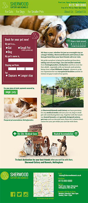 Sherwood Kennels desktop design