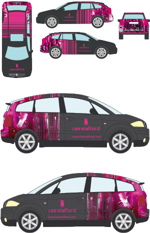 Unused Lee Stafford Car Wrap Design