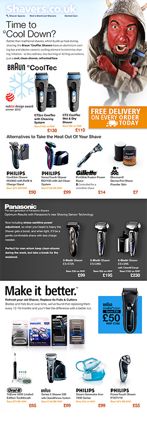 Shavers UK Halloween email design