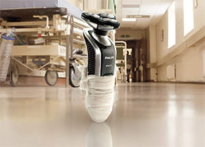 Shaver bandaged photograph